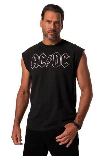 JP1880 AC/DC Classic Logo Band Tank Top Black - T-shirts - T-shirts Homme Grande Taille