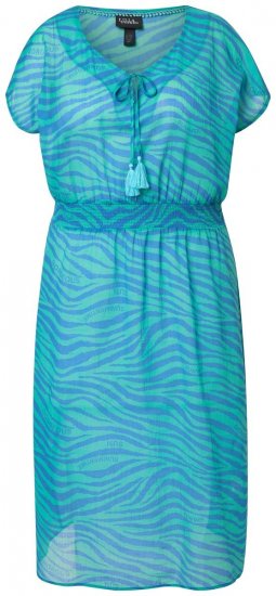 Ulla Popken 838483 Robe à imprimé animal Turquoise - Robes d'été - Robes d'été grande taille