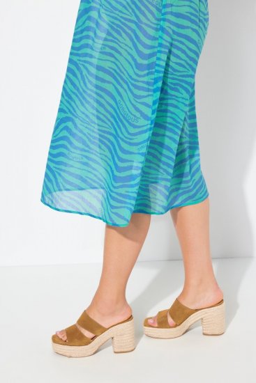 Ulla Popken 838483 Robe à imprimé animal Turquoise - Robes d'été - Robes d'été grande taille