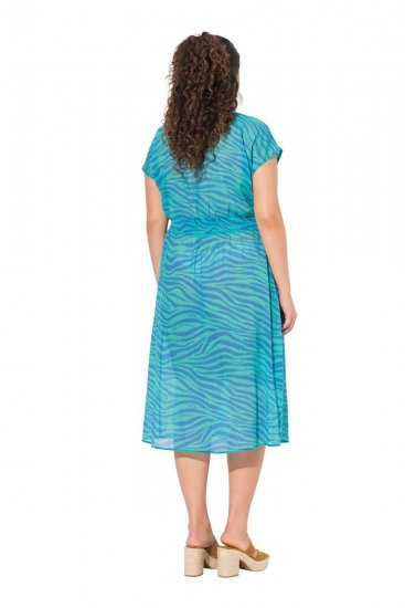 Ulla Popken 838483 Robe à imprimé animal Turquoise - Robes d'été - Robes d'été grande taille