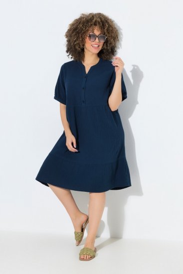 Ulla Popken 838567 Robe à manches courtes Multicolore - Robes midi - Robes midi grande taille