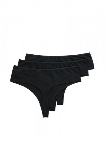 Ulla Popken 838637 Strings lot de 3 Noir - Culottes - 
