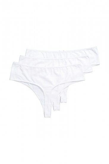Ulla Popken 838637 Strings lot de 3 Blanc - Culottes - 