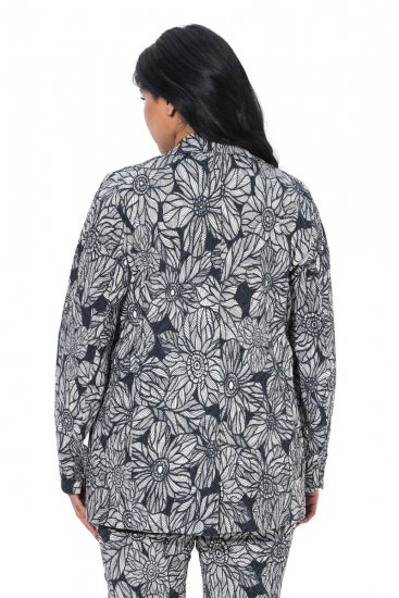 Ulla Popken 838656 Blazer fleuri Blanc - Blazers - Blazers grande taille pour femme