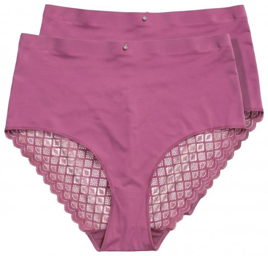 Ulla Popken 838675 Culottes taille haute Violet foncé - Culottes - 