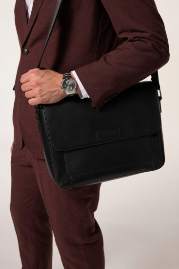 JP1880 838833 Sacoche bandoulière en cuir Noir - Sacs - 