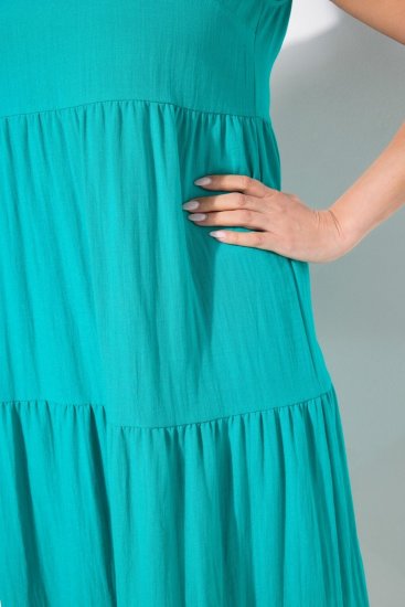 Ulla Popken 839135 Robe longue sans manches Turquoise - Robes maxi - Robes maxi grande taille