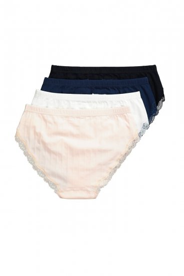 Ulla Popken 839167 Culottes en dentelle lot de 4 Multicolore - Culottes - 