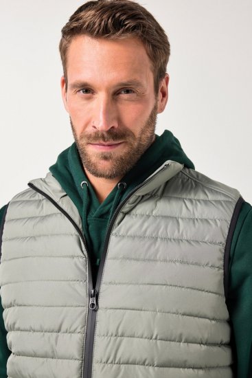 JAY-PI Lightly Quilted Vest with Stomach Fit Grey - Vestes - Vestes Homme Grandes Tailles