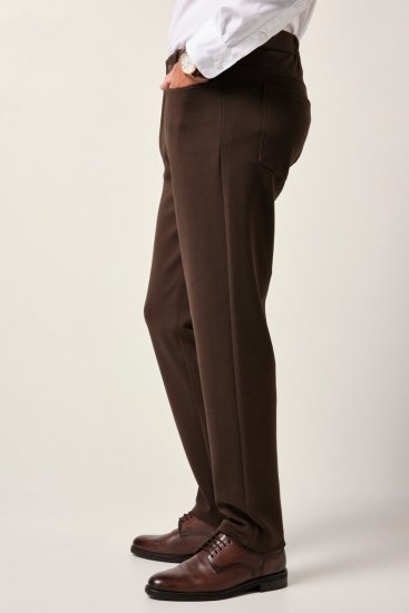 JP1880 New York Flexnamic Pantalon en jersey à cinq poches Marron foncé - Costumes - Costumes grandes tailles 
