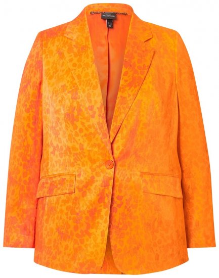 Ulla Popken 839607 Blazer en satin imprimé Orange clair - Blazers - Blazers grande taille pour femme