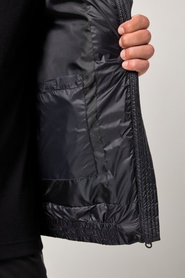 JAY-PI Lightly Quilted Jacket with a Hoodie Black - Vestes - Vestes Homme Grandes Tailles
