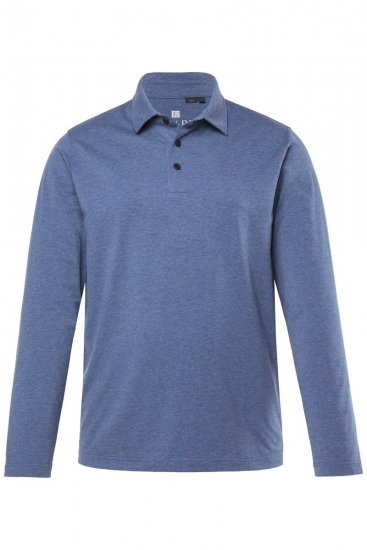 JAY-PI Quickdry Polo Long Sleeve Blue - Polos - Polos homme grande taille