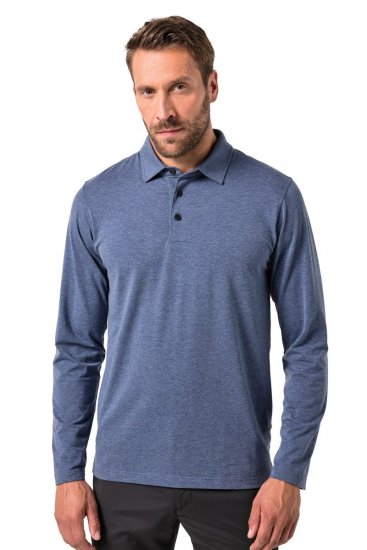 JAY-PI Quickdry Polo Long Sleeve Blue - Polos - Polos homme grande taille
