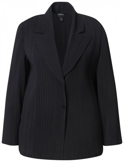Ulla Popken 839843 Blazer plissé Noir - Blazers - Blazers grande taille pour femme