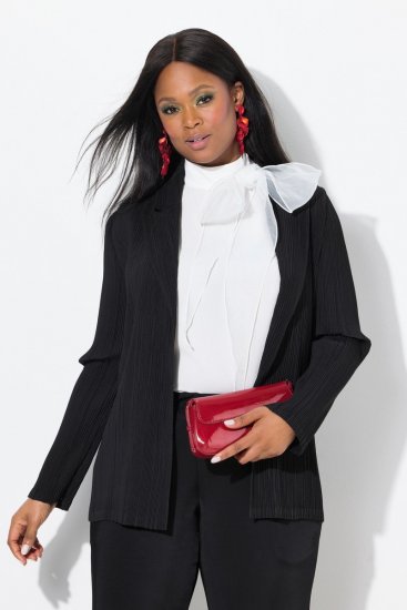 Ulla Popken 839843 Blazer plissé Noir - Blazers - Blazers grande taille pour femme