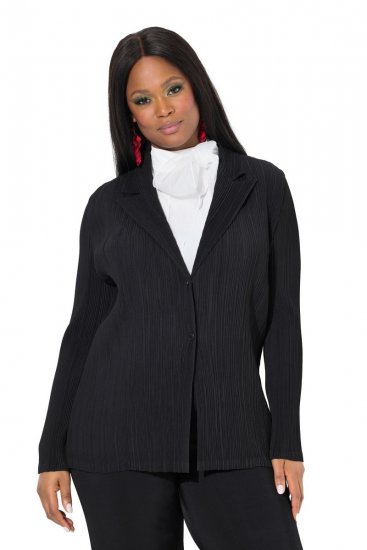 Ulla Popken 839843 Blazer plissé Noir - Blazers - Blazers grande taille pour femme