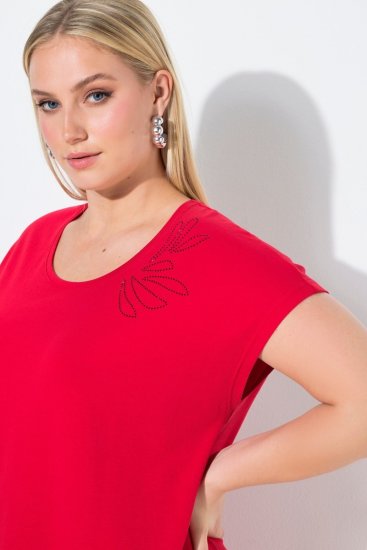 Ulla Popken 839896 Robe en jersey à strass Rose - Robes de soirée - Robes de soirée grande taille