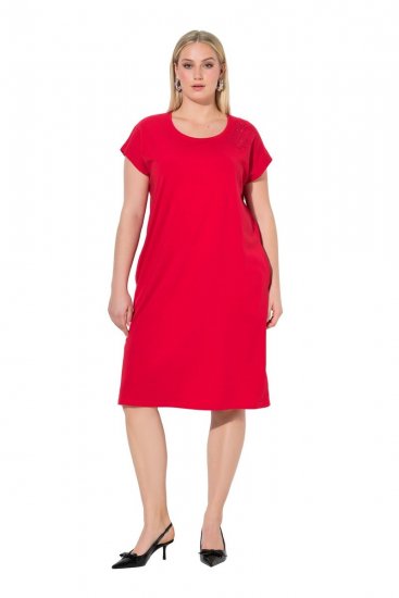 Ulla Popken 839896 Robe en jersey à strass Rose - Robes de soirée - Robes de soirée grande taille