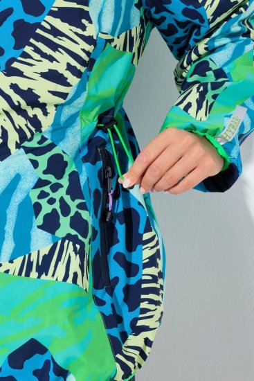 Ulla Popken 840024 Veste de pluie à imprimé animal Vert menthe - Vêtements de pluie - 
