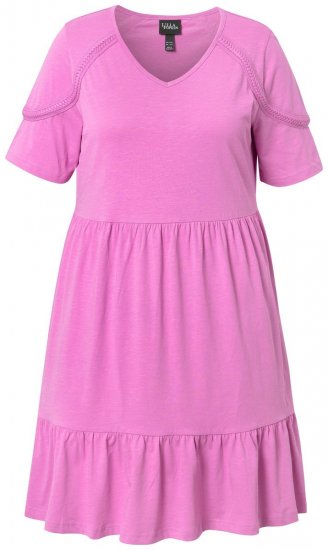 Ulla Popken 840115 Robe en jersey à manches courtes Rose - Robes en jersey - 