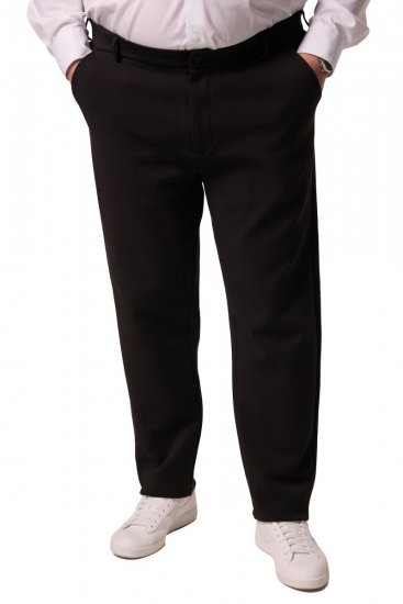 Men+ 207 Bilbao Flexlastic Chino en jersey Noir - Costumes - Costumes grandes tailles 