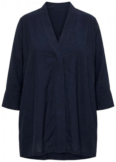 Ulla Popken 840210 Gilet Bleu marine - Cardigans - Cardigans femme grande taille