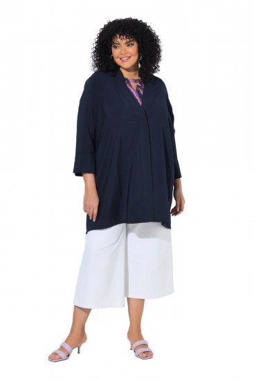 Ulla Popken 840210 Gilet Bleu marine - Cardigans - Cardigans femme grande taille