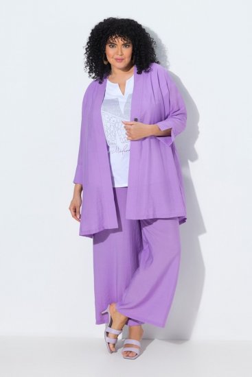 Ulla Popken 840210 Gilet Lilas - Cardigans - Cardigans femme grande taille