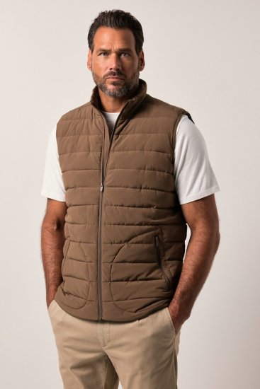 JP1880 840619 Gilet légèrement matelassé Brun gris - Vestes - Vestes Homme Grandes Tailles