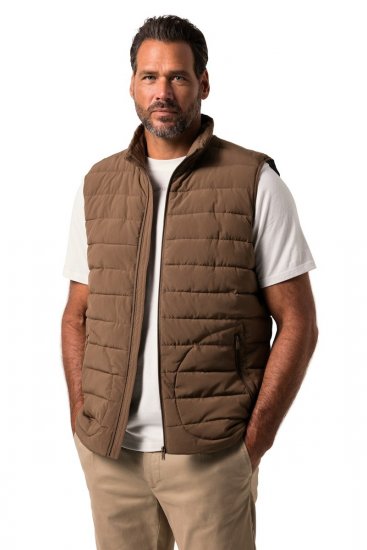 JP1880 840619 Gilet légèrement matelassé Brun gris - Vestes - Vestes Homme Grandes Tailles