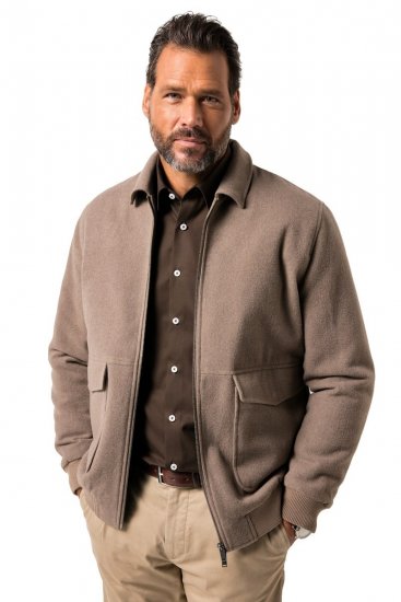 JP1880 Blouson Jacket Lightweight and Warm Brown - Vestes - Vestes Homme Grandes Tailles