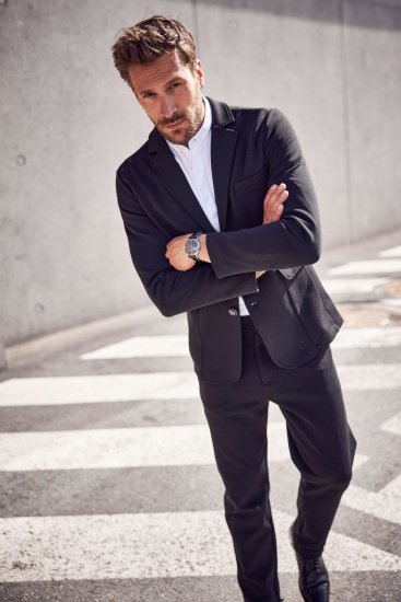 JP1880 Manhattan Flexnamic Business Jersey Suit Black - Costumes - Costumes grandes tailles 