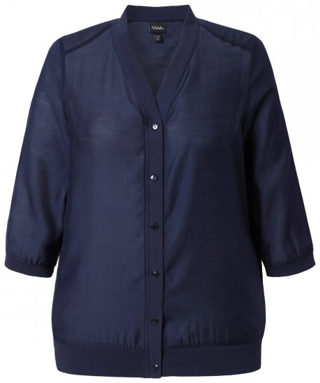 Ulla Popken 841127 Blouse Bleu marine - Chemisiers - Blouses grande taille pour tous les jours