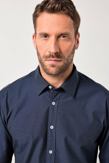 JP1880 Shirt Long Sleeve Kent Collar Navy - Chemises - Chemises Grandes Tailles Hommes