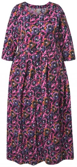 Ulla Popken 841219 Robe longue fleurie Violet foncé - Robes maxi - Robes maxi grande taille