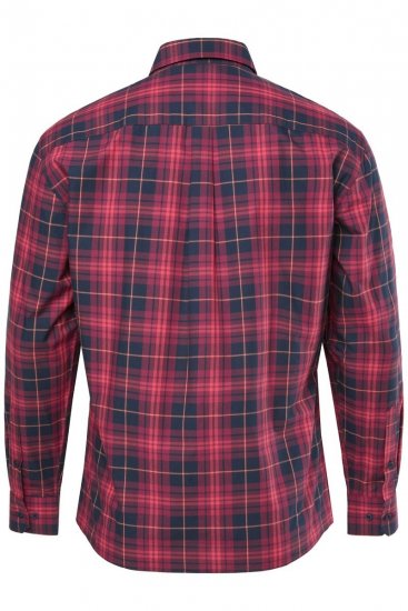 JP1880 Checked Shirt Long Sleeve Red - Chemises - Chemises Grandes Tailles Hommes