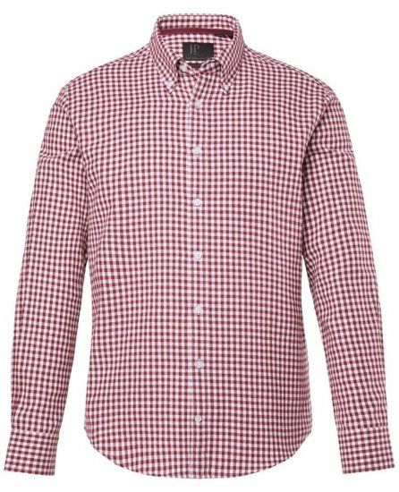 JP1880 Checked Flannel Shirt Long Sleeve Light Red - Chemises - Chemises Grandes Tailles Hommes