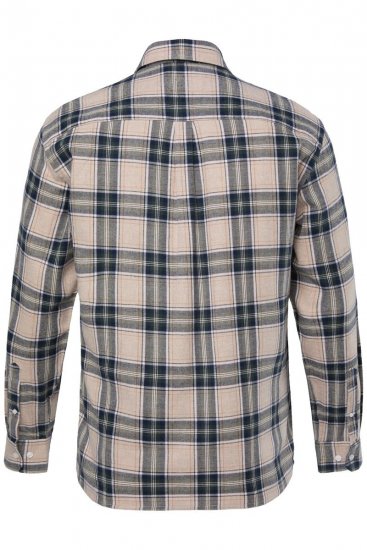 JP1880 Checked Flannel Shirt Long Sleeve Dark Dusty Pink - Chemises - Chemises Grandes Tailles Hommes