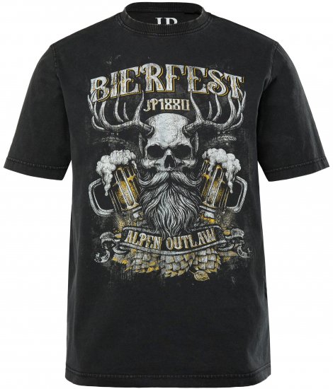 JP1880 Beer Festival Design Vintage Looking T-Shirt Black - T-shirts - T-shirts Homme Grande Taille
