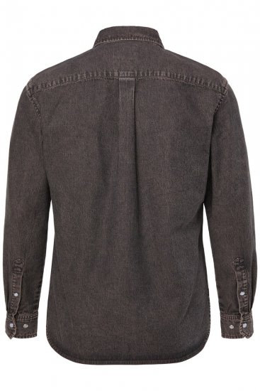 JP1880 Denim Shirt Flexnamic Dark Brown - Chemises - Chemises Grandes Tailles Hommes