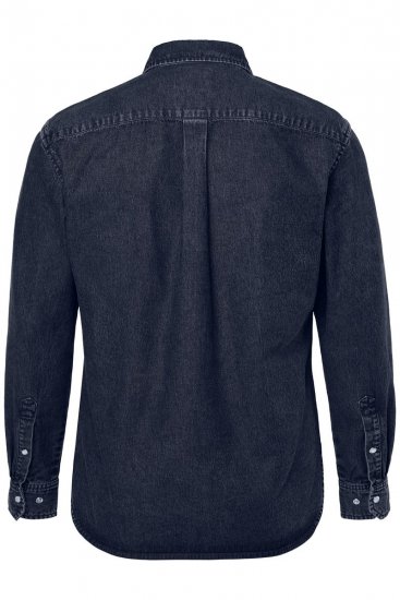 JP1880 Denim Shirt Flexnamic Long Sleeve Navy - Chemises - Chemises Grandes Tailles Hommes