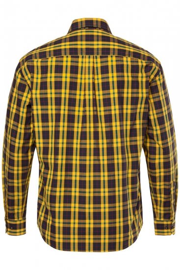 JP1880 Checked Shirt Long Sleeve Kent Collar Curry - Chemises - Chemises Grandes Tailles Hommes