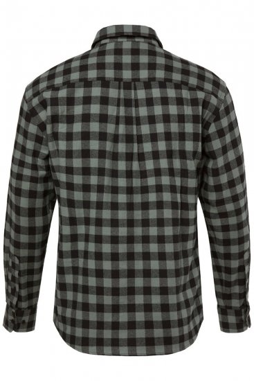 JP1880 Checked Flannel Shirt Long Sleeve Eucalyptus Green - Chemises - Chemises Grandes Tailles Hommes