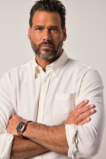 JP1880 Checked Flannel Shirt Long Sleeve Creamy White - Chemises - Chemises Grandes Tailles Hommes