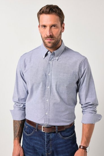 JP1880 Oxford Shirt Long Sleeve Denim Blue - Chemises - Chemises Grandes Tailles Hommes