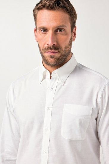 JP1880 Oxford Shirt Flexnamic Long Sleeve Snow White - Chemises - Chemises Grandes Tailles Hommes