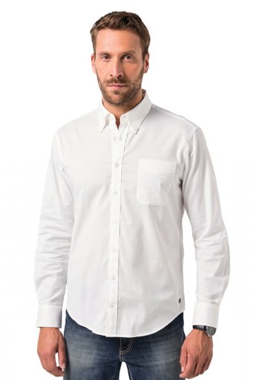 JP1880 Oxford Shirt Flexnamic Long Sleeve Snow White - Chemises - Chemises Grandes Tailles Hommes