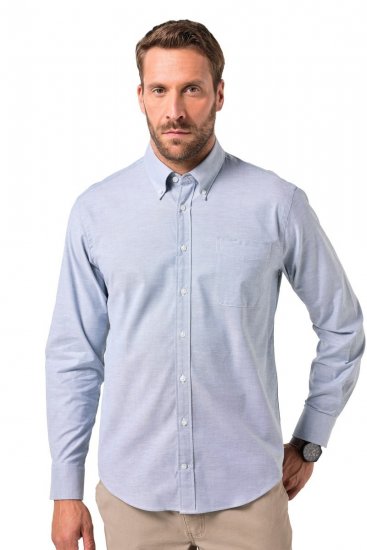 JP1880 Oxford Shirt Flexnamic Long Sleeve Ash Turquoise - Chemises - Chemises Grandes Tailles Hommes