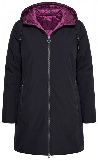 Ulla Popken 841398 Manteau Noir - Manteaux - Manteaux femme grande taille
